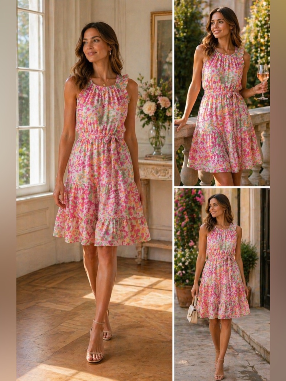 New BCBGeneration halter floral cocktail dress